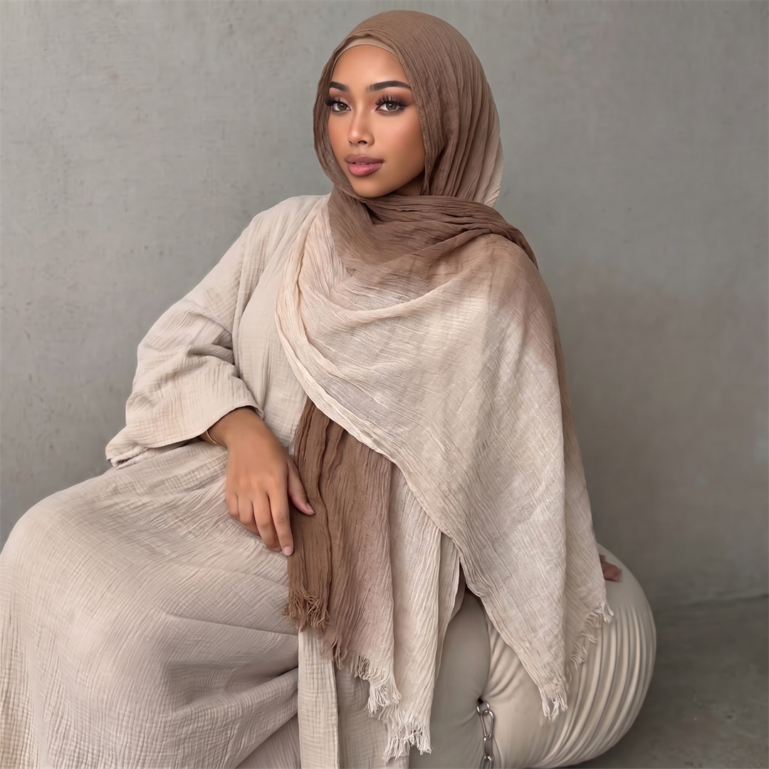 Women'S Fashion Headbands - Gradient Two Tone Rayon Hijab Scarf