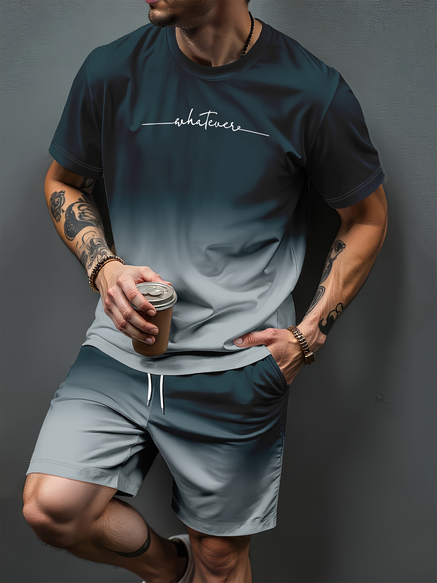 Gradient Letter Pattern 3D Pri - Women And Men Fashion review and price