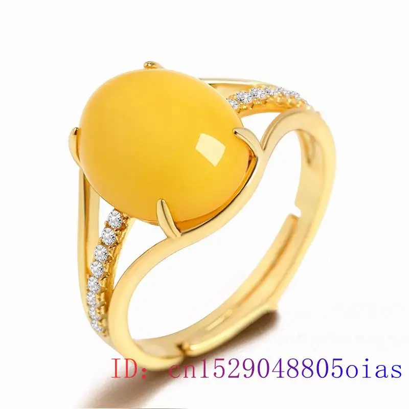 Yellow Amber Ring Fashion Luck - Women Fashion Rings review and price