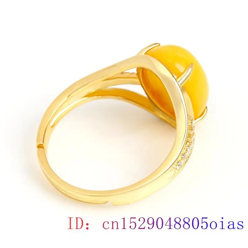 Yellow Amber Ring Fashion Luck - Women Fashion Rings review and price