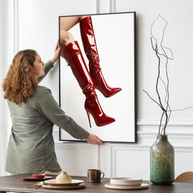 Red Boots Sexy Woman Poster Re - Women'S Fashion Magazine review and price