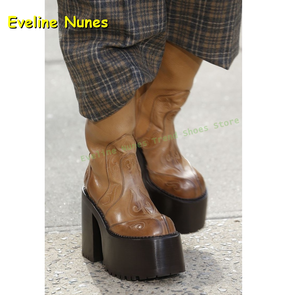 Embroidery Platform Knee High  - Women Fashion Trend 2025 review and price