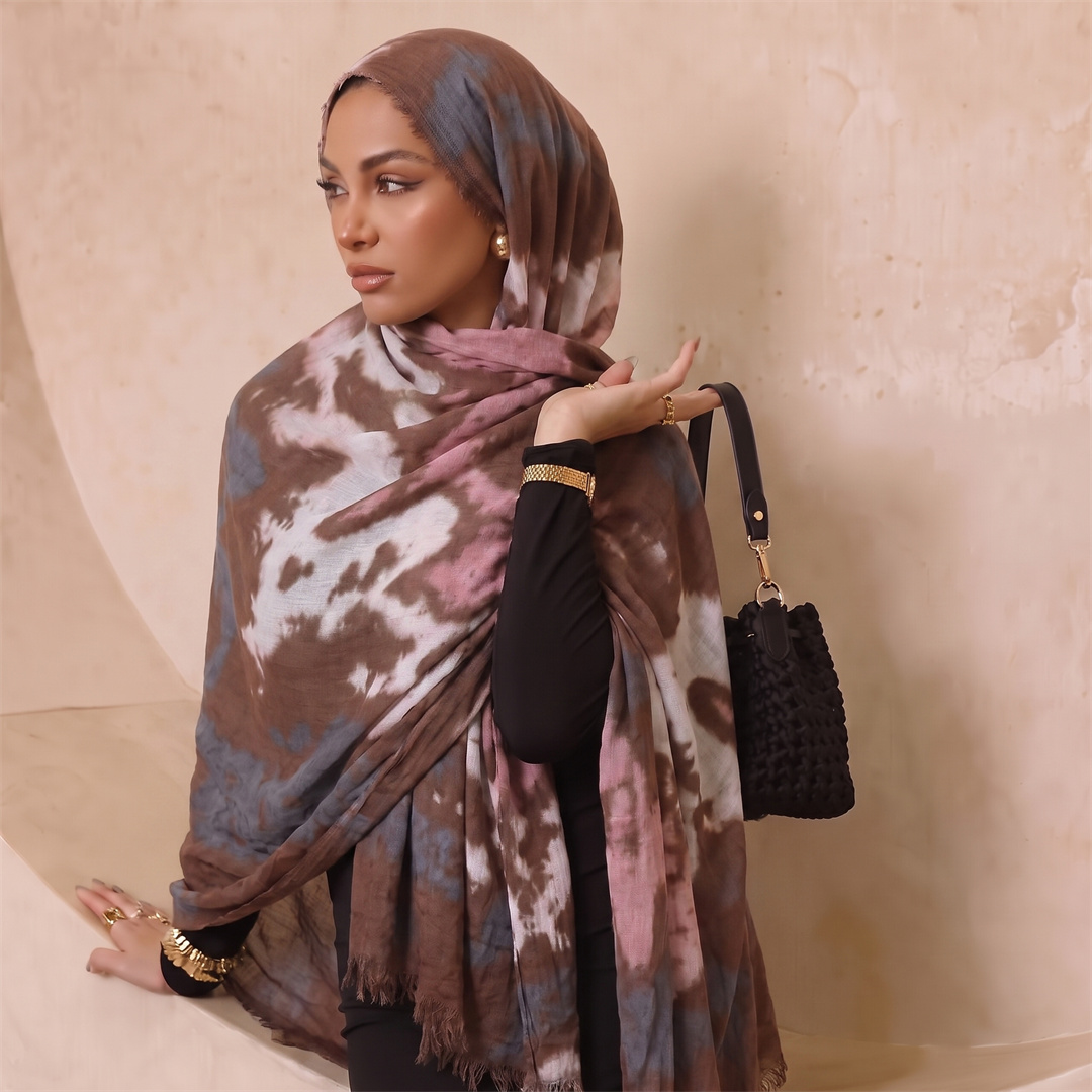 Boho Tie Dye Print Rayon Hijab - Women'S Fashion Headbands review and price