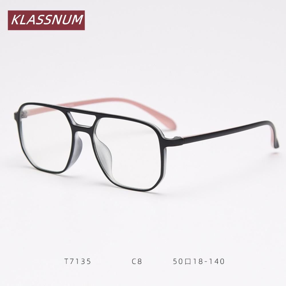 KLASSNUM Double Bridge Square  - Women'S Fashion Glasses Non Prescription review and price