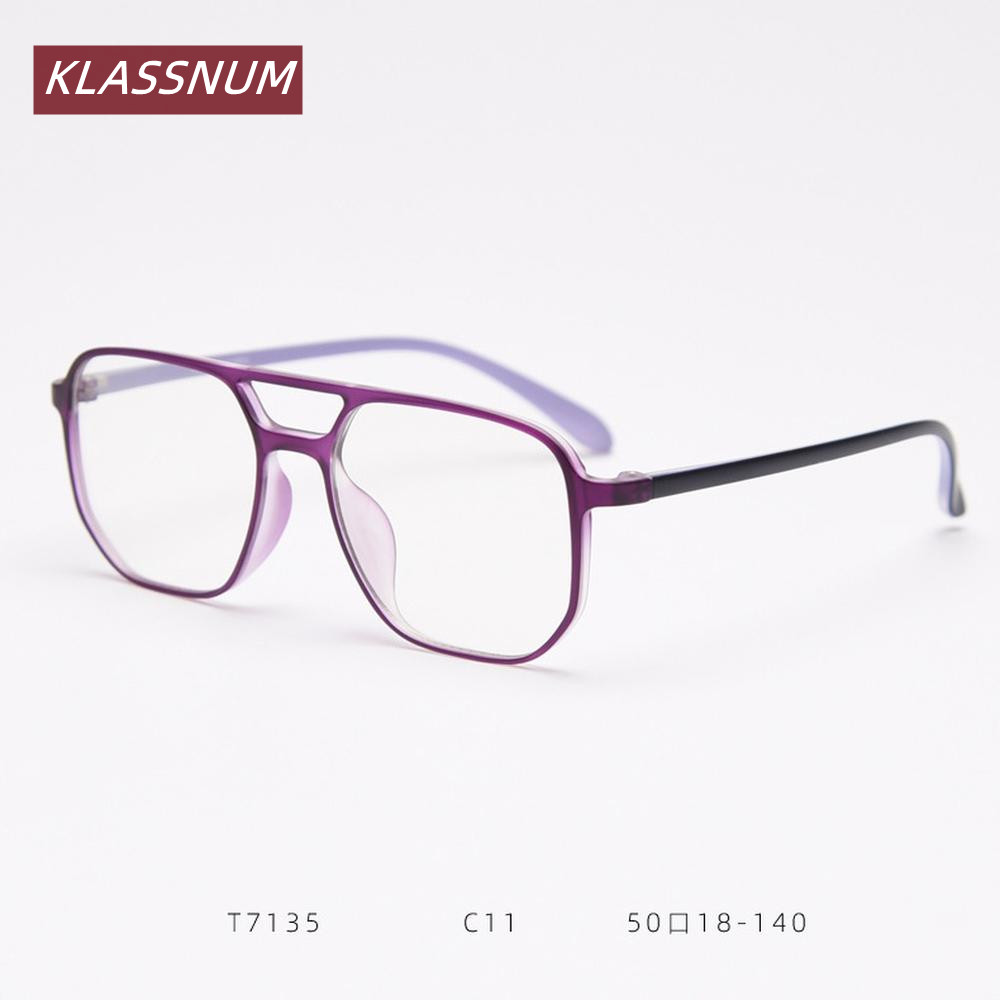 KLASSNUM Double Bridge Square  - Women'S Fashion Glasses Non Prescription review and price